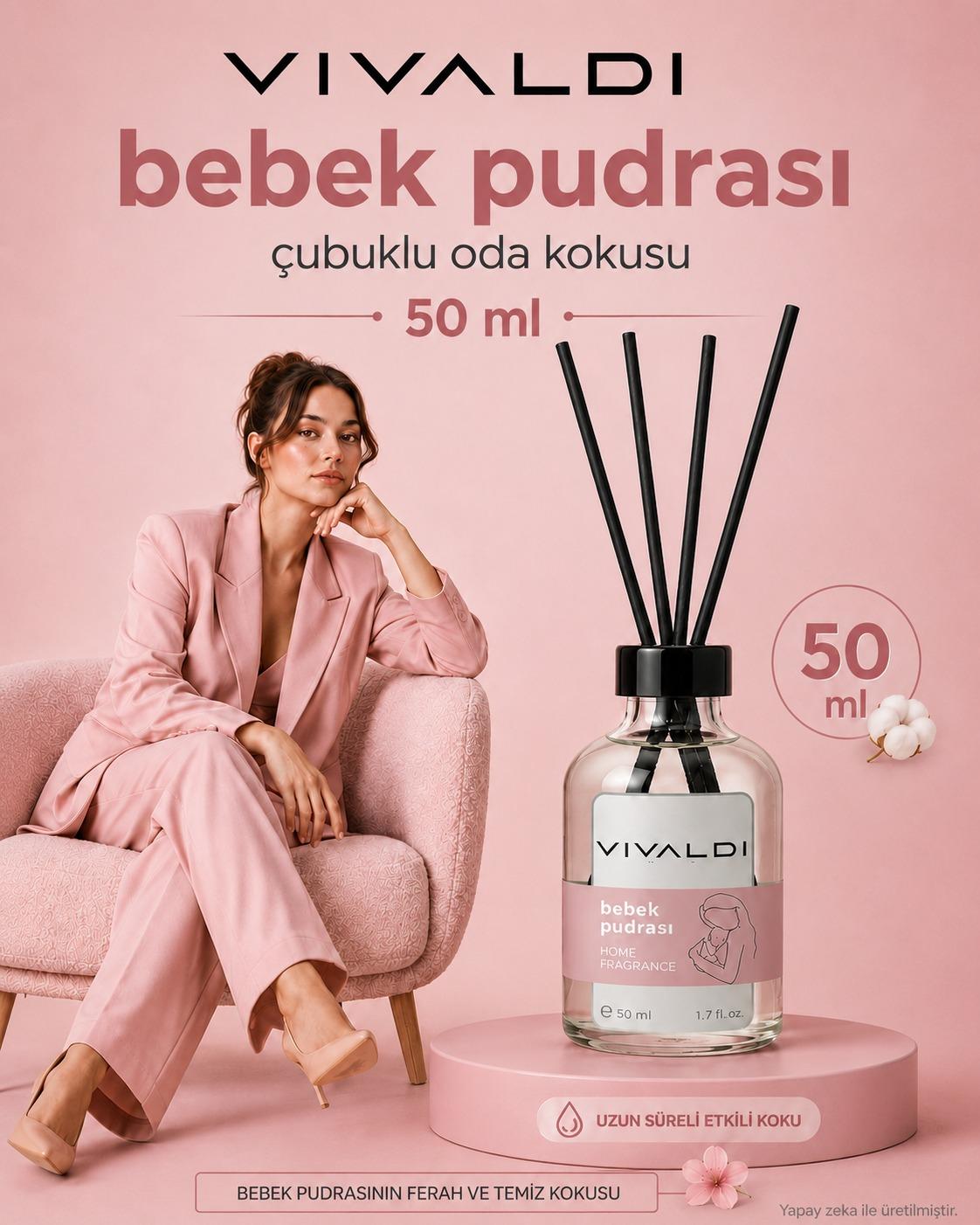 Bebek Pudrası 50 ml çubuklu oda kokusu şişesi